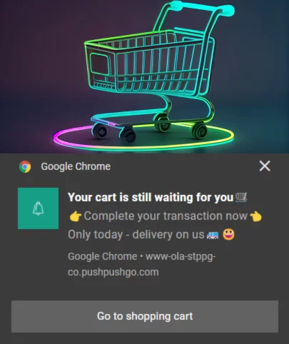 web push abandoned shopping cart